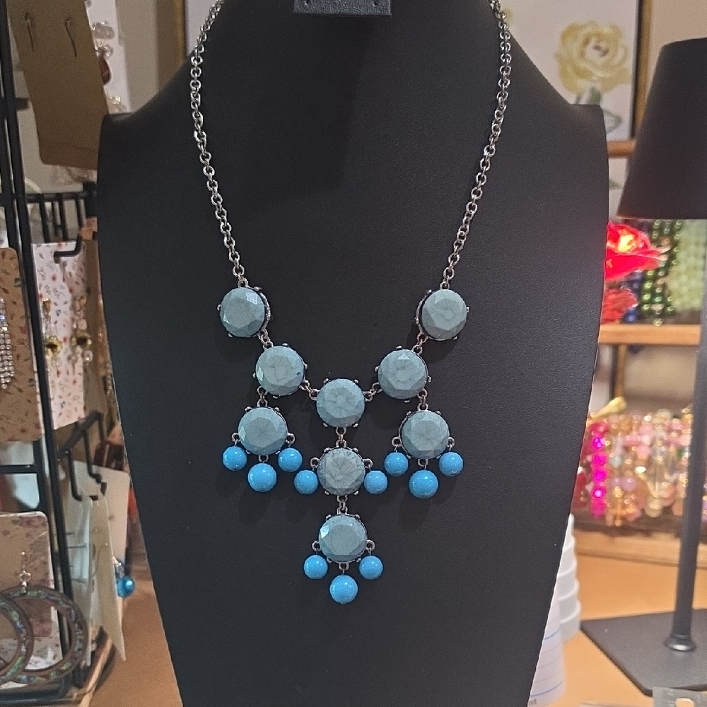 J. Crew Turquoise & Aqua Statement Bib Necklace